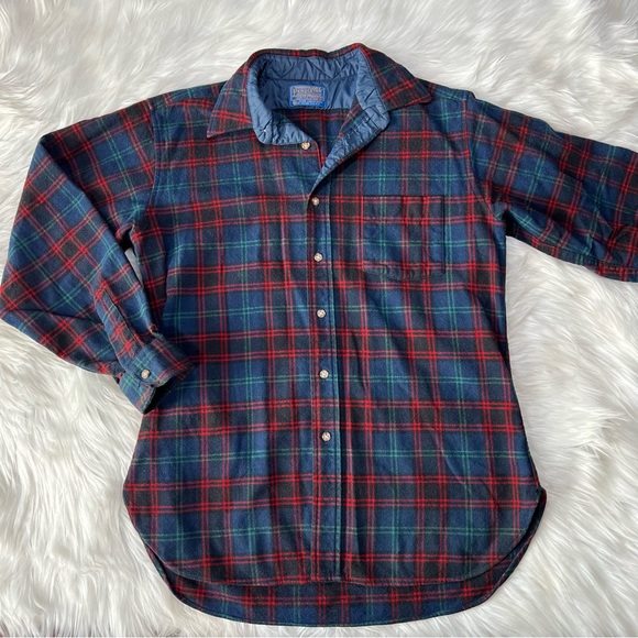 Vintage Pendleton 100% Wool Button Down Shirt - Picture 1 of 8